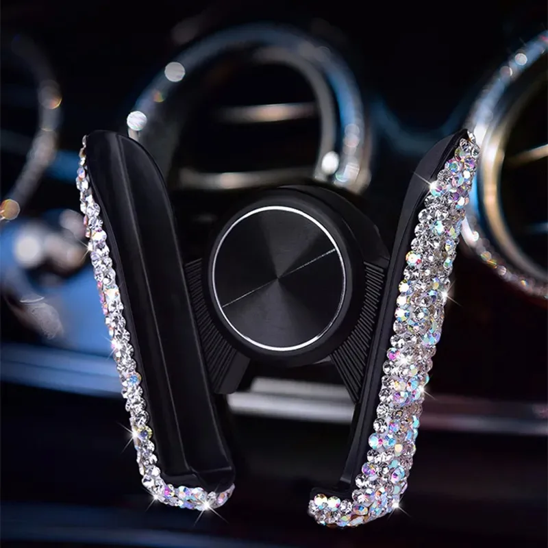 

Bling Crystal Car Phone Holder Universal Air Vent Mount Clip Cell Holder For Phone In Car Mobile Phone Stand Holder Smartphone
