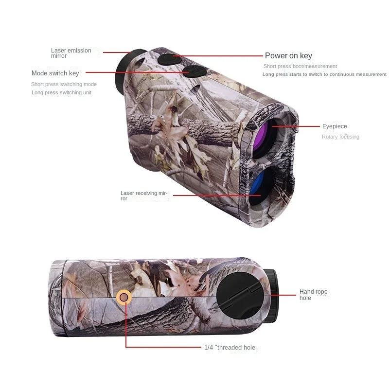 Monocular Laser Rangefinder Telescope Camouflage Outdoor Golf Ranging Speed Measurement Altimeter Angle Measurement New
