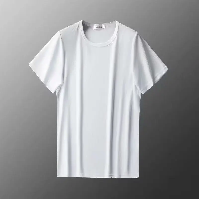 

2023 New T-shirt Casual White Solid T Shirt Men Short Sleeve O-neck Basic Tshirt Classical Tops