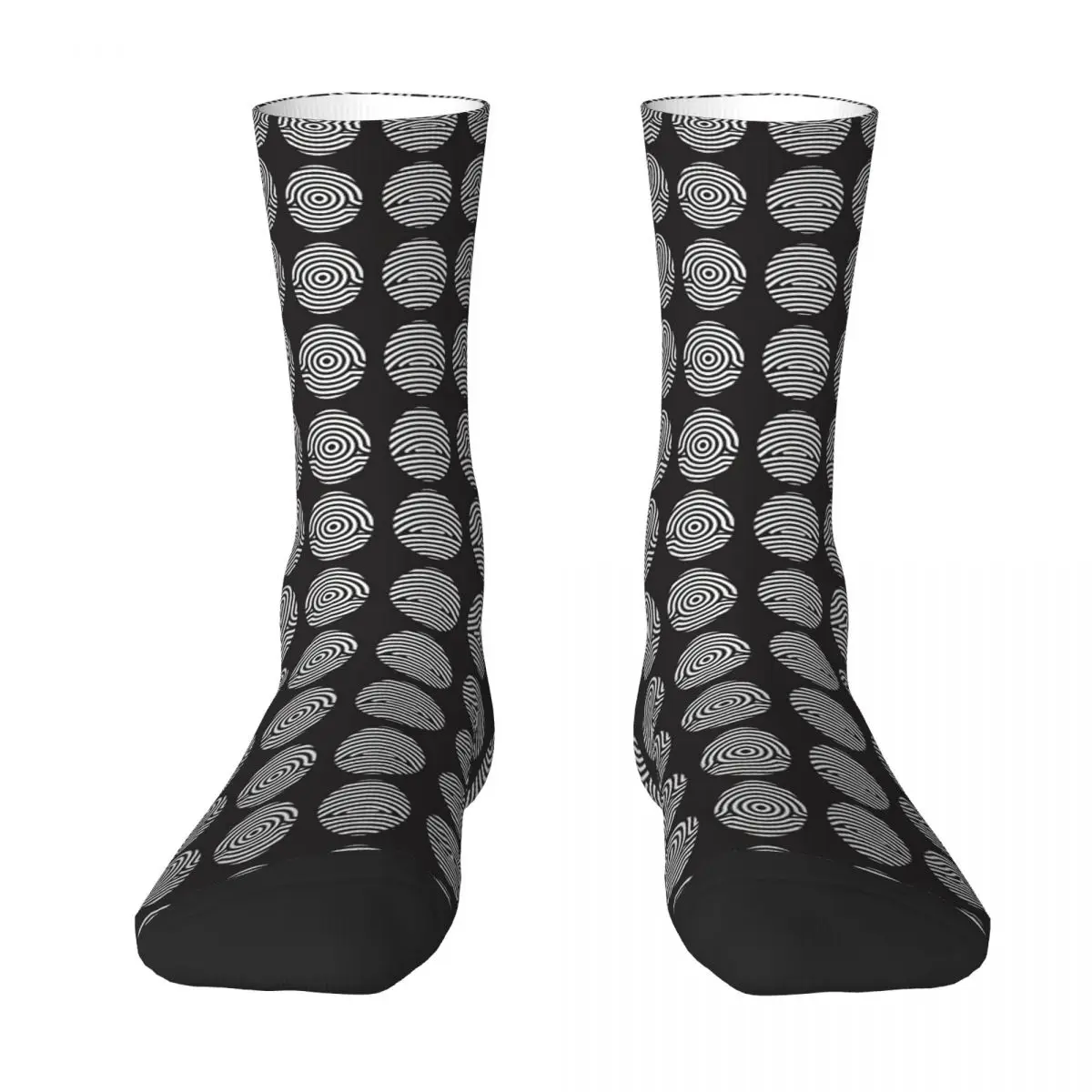Black And White Fingerprint Adult Socks Unisex socks,men Socks women Socks