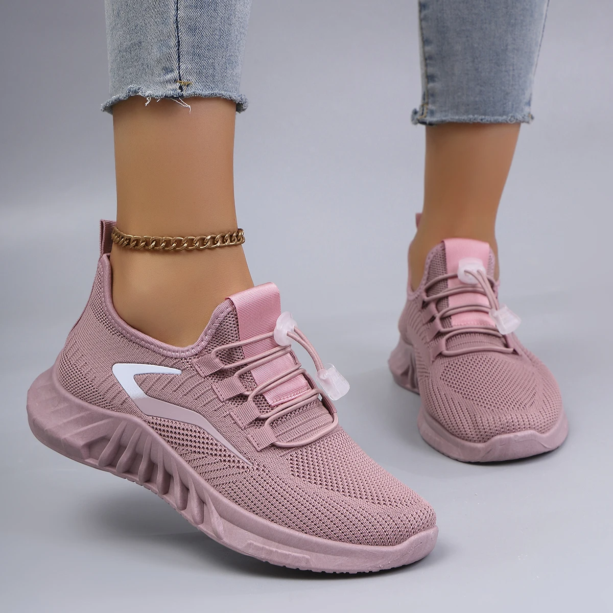 أحذية نسائية صيفية مسطحة من القماش الشبكي قابلة للتنفس، أحذية نسائية كاجوال، أحذية رياضية، تخفيضات، شحن مجاني