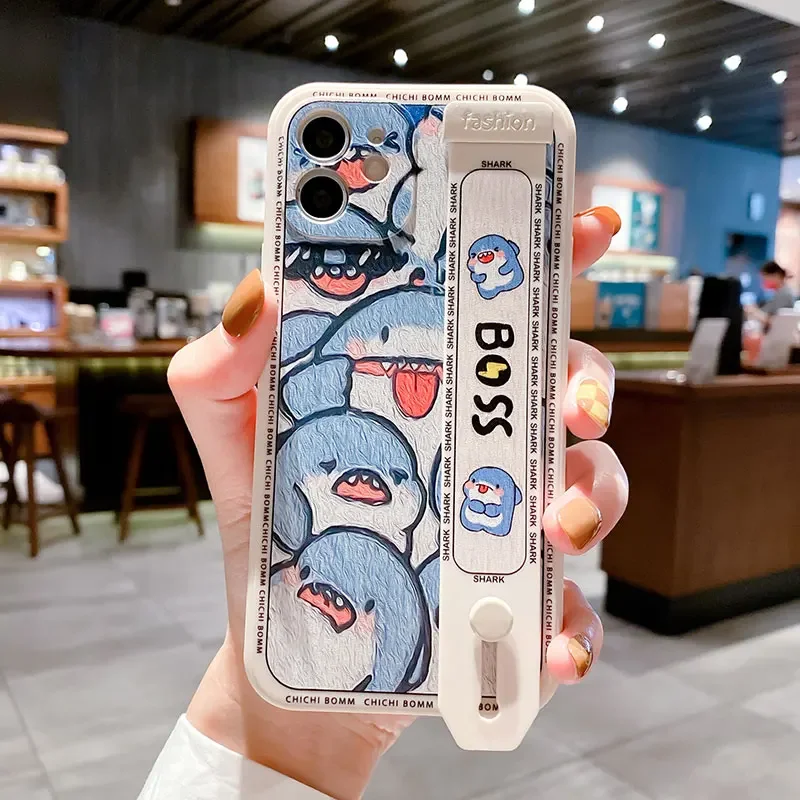 SoCouple Cartoon Design Wrist Strap Phone Case with Holder - Stylish and Functional Cover