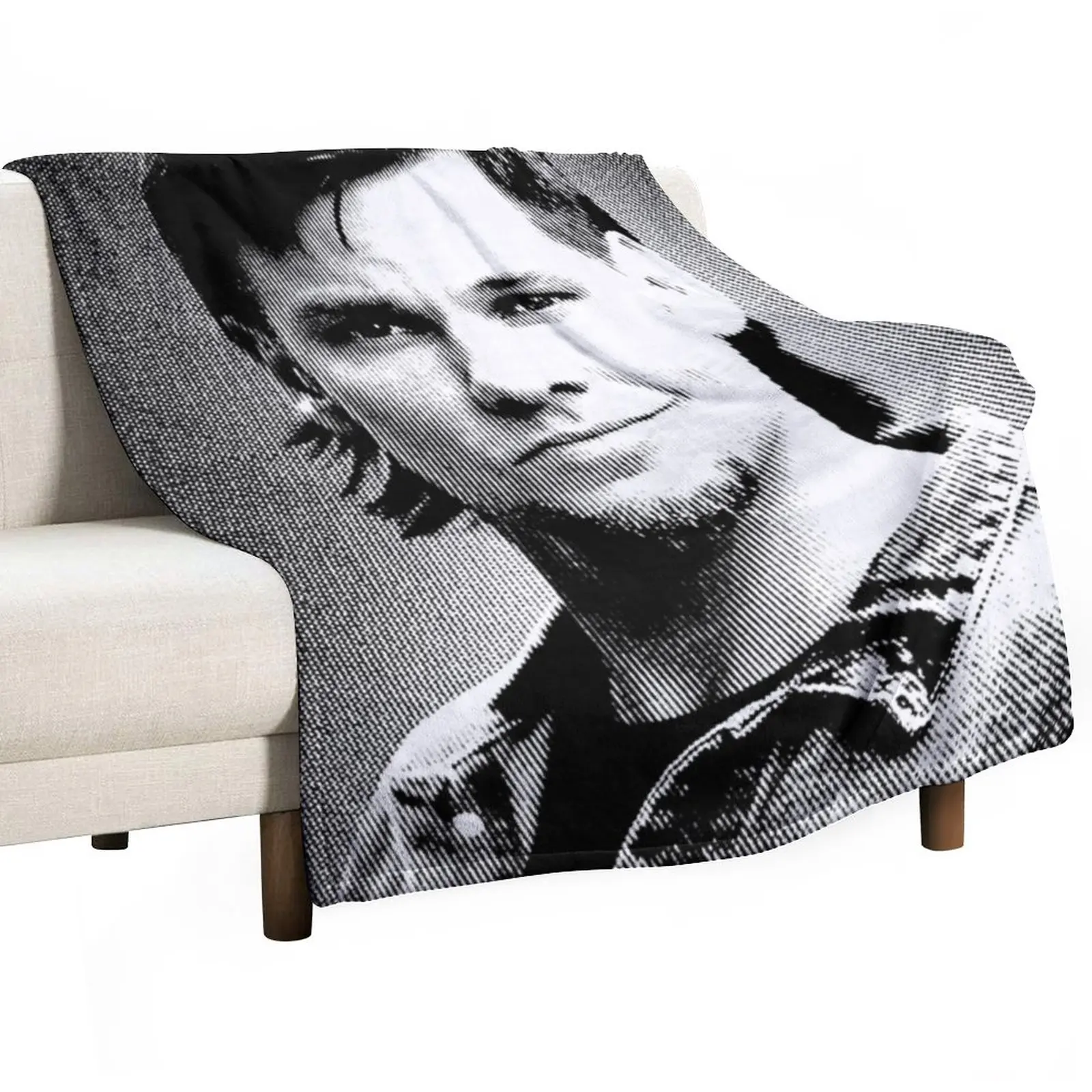 

New Theo Von Black & White Portrait (Linocut) Throw Blanket Quilt Blanket Summer Blanket Blankets For Baby