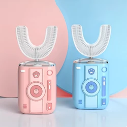 Smart 360 Degrees Children's Sonic Electric Toothbrush Silicone U-Shaped Automatic Tooth Brush USB Rechargeable for Adults Kids
