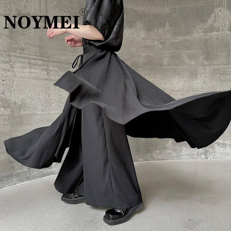 

Новые нестандартные Многослойные повседневные брюки NOYMEI, мужские черные плиссированные темпераментные Универсальные мужские брюки, модные WA4496