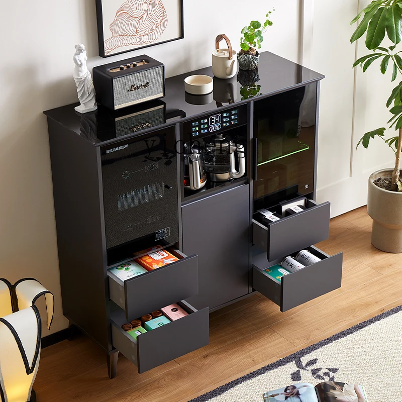 Zz household tea bar machine cabinet automatic solid wood disinfection side cabinet