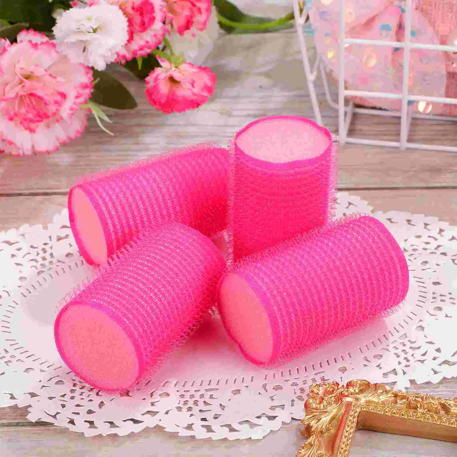 12Pcs Self Adhesive Hair Sponge Roller Hair Curler Sponge Women Styling Tool Stick Temporary Rollers