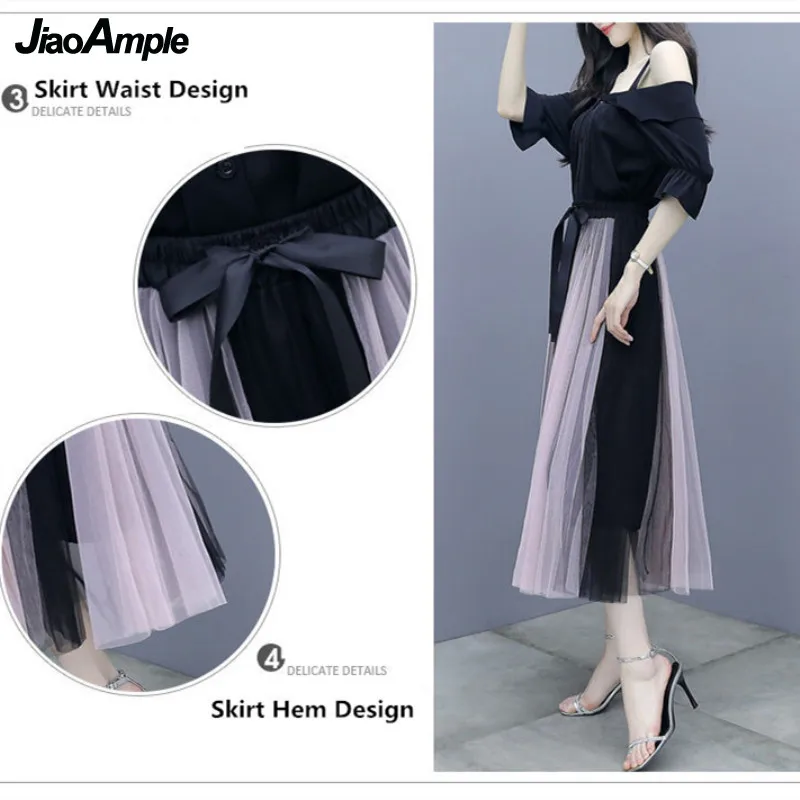 Traje de vestir para mujer, novedad de verano 2021, falda Midi de