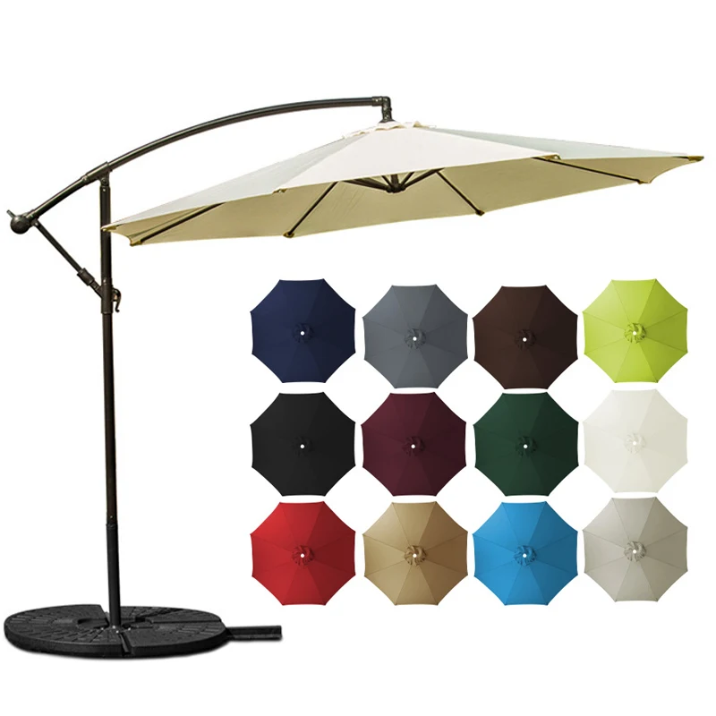 Patio Umbrella Replacement Canopy 6/8Ribs Outdoor Awning Stall Umbrella Sunshade Cover Replacement Cloth Waterproof Top Fabric