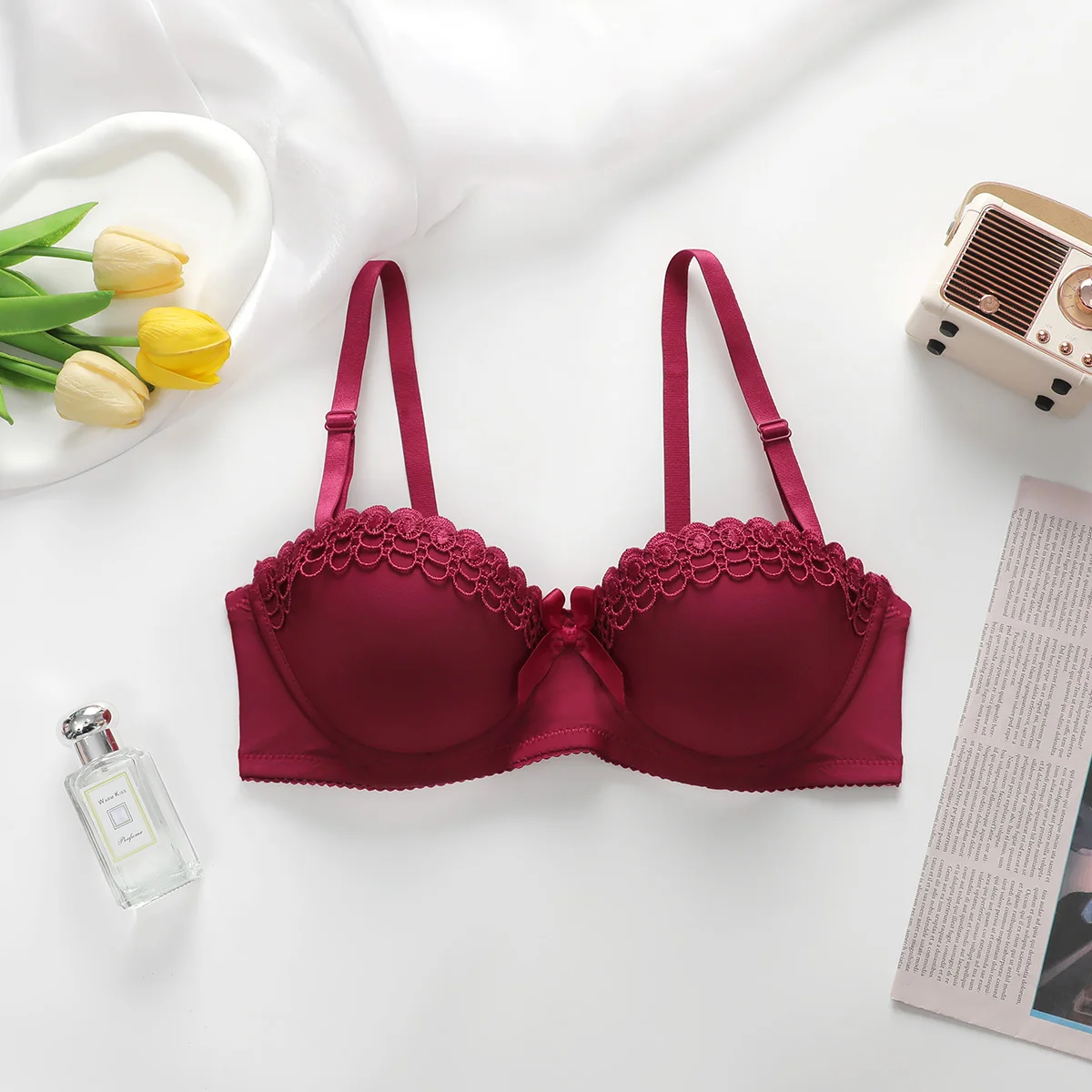 Christmas New Arrival: Red Women's Underwear push up bra sexy Lingerie Four Seasons Bra for Gifting and Daily Wear 1903