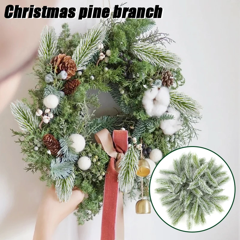 10Pcs Christmas Pine Needle Branches DIY Artificial Flowers For Gift Candy  Box Wreath Bouquet Decorations New Year Home Decor - AliExpress