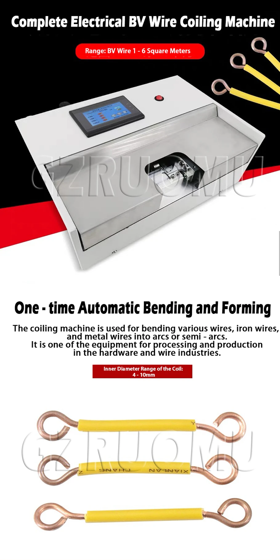 Automatic Pneumatic Metal Wire Bending Machine U-shaped Semi-circular Arc Loop M