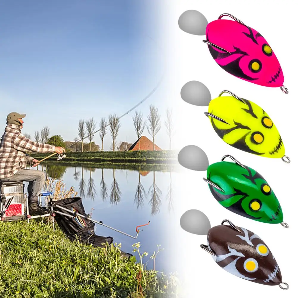 4Cm/6G Mini Soft Frog Fishing Lure Spinner Bait Metal Double Wobblers Topwater Paillettes Thunder Frog Micro Bait Hook Swimbait Q4F6