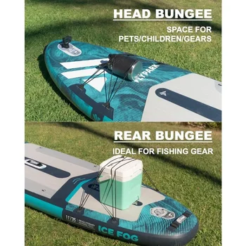 FLYPARK Fishing/Family Inflatable Paddle Board, Extra Wide SUP Paddleboard Inflatable Stable Stand-Up Paddle Board Kayak seat 5