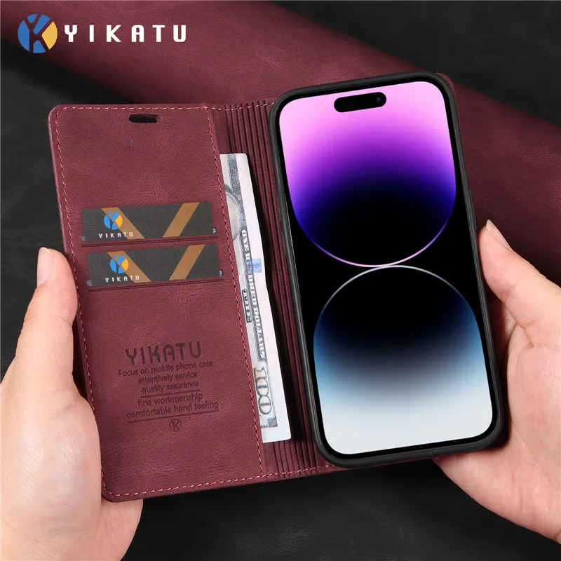 Luxury Leather Wallet Case with Magnetic Flip Cover