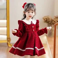 Robe d'hiver pour enfants de 1 à 8 ans, tenue formelle de princesse à manches longues, pour anniversaire, bébé fille de 2 3 4 5 6 7 8 ans, nouvelle collection 2026 1