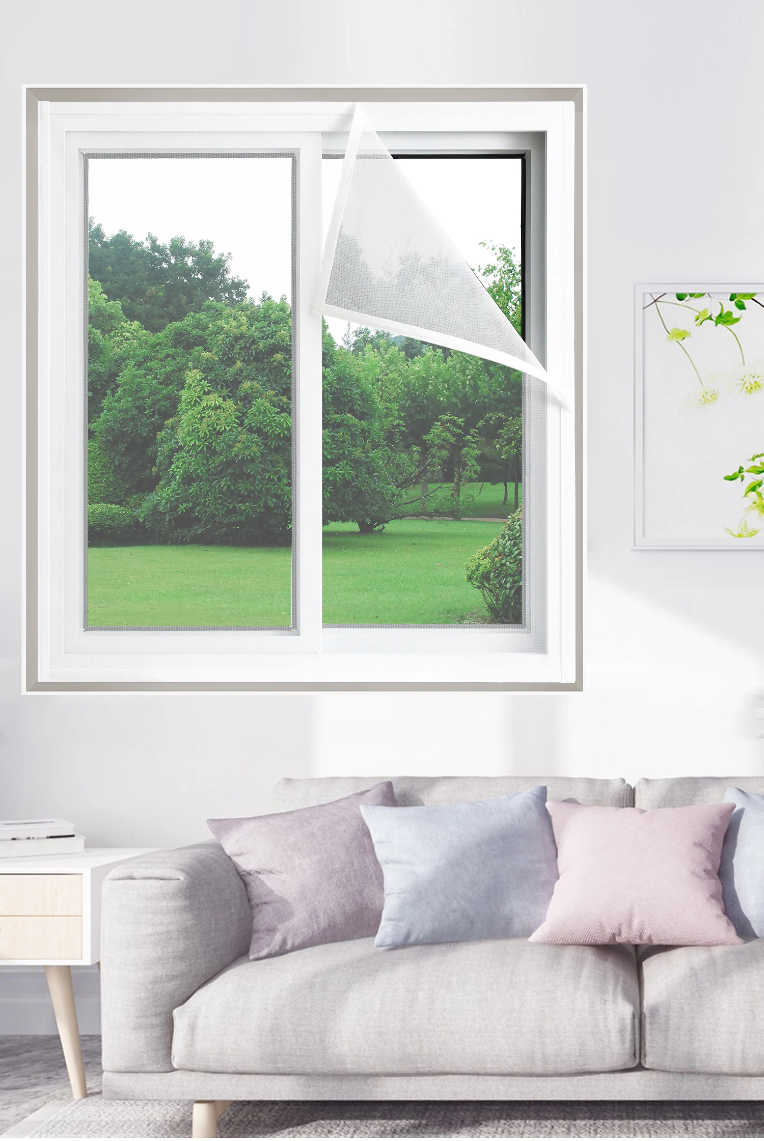 Description Picture 4 of itemSelf-adhesive and reusable mosquito nets for windows, anti-mosquito window screens, tulle, customizable in summer washable mesh