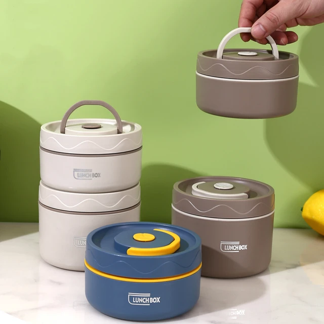 Boîte à déjeuner isolée en acier inoxydable, seau isolé, bol à soupe à Double couvercle, boîte à Bento 5