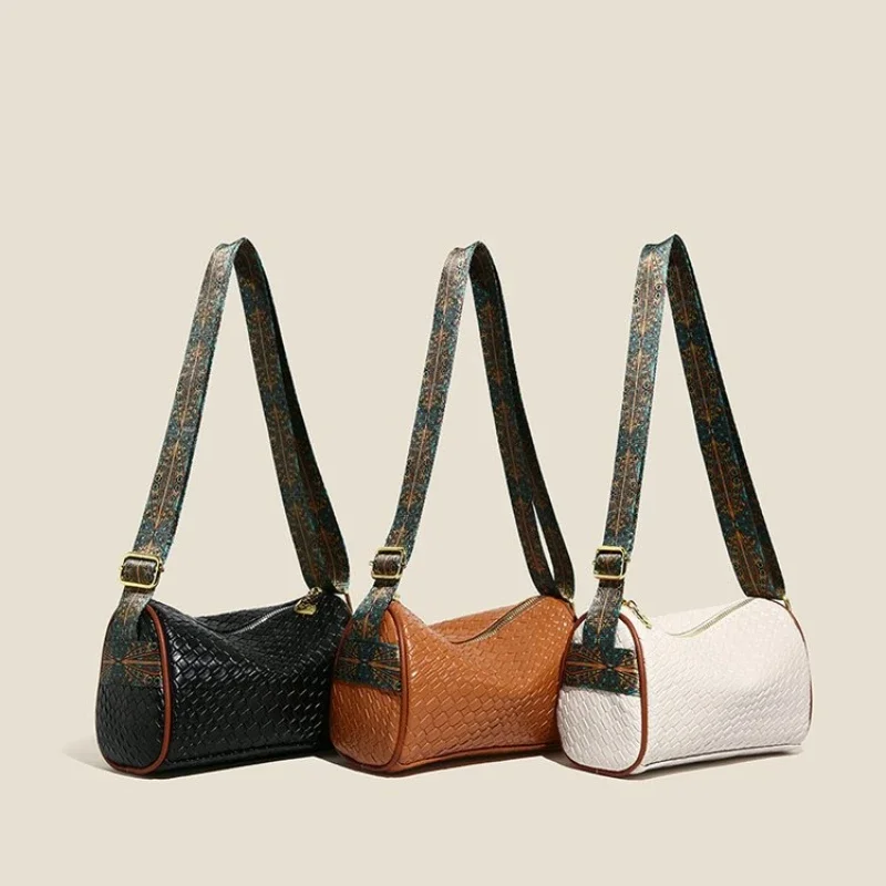 Stylish Weaving Pattern PU Single Shoulder Bag, Elegant Fashion Boston Bags for Women Crossbody Bag,Classic Purses and Handbags