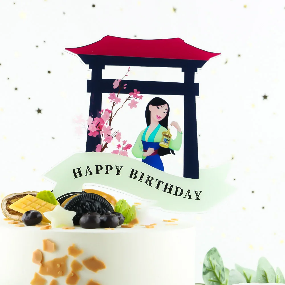 Princess-Mulan-Acrylic-Cake-Topper-Heroine-Happy-Birthday-Party ...