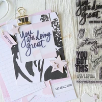 2025 New English Clear Stamp Feb Mar Apr Monthly Sentiments Transparent Stamps For DIY Scrapbooking/Photo Album Decor Stamps 6