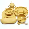 11pcs Children's Tableware Set Baby Silicone Bowl Set Baby Complementary Bowl Food Grade Silicone Fork Spoon Bowl 4