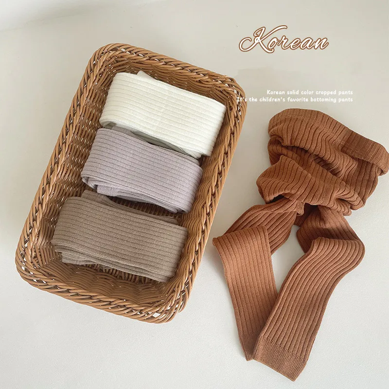 Spring Autumn Baby Pants Toddler Girl Leggings Tights Solid Cotton Stretch Kids Children Knitting Trousers 1-10 Years girl leggings kids tights