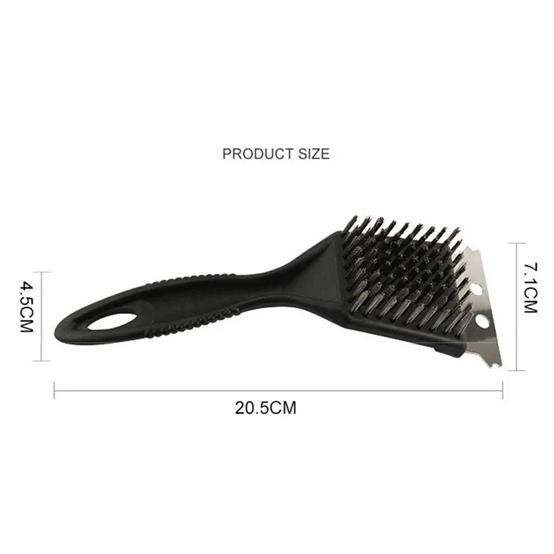 Stainless Steel Wire Baking Brush Barbecue Stove Cleaning Brush Grill Rack Cleaning Blade Two in One BBQ Accessories
