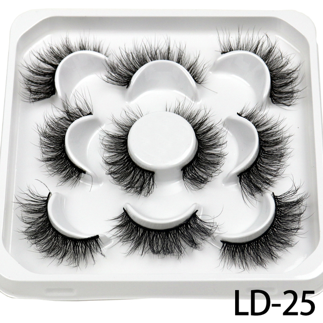 Pairs 25mm 3D Mink Lashes Bulk Russian Volume Fluffy Natural False Eyelashes Thick Dramatic Mink Eyelashes Wholesale maquiagem