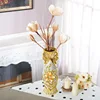 Europe Gold-Plated Ceramic Large Vase Home Decor Creative Design Porcelain Decorative Flower Vase For Wedding Decoration 2