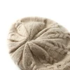 100%Cashmere Hat for Women Winter Soft Warm Leaf Pattern Knitted Slouchy Beanies Bonnet Y2K HipHop Ski Skullies Cap Men  Bonnet 5