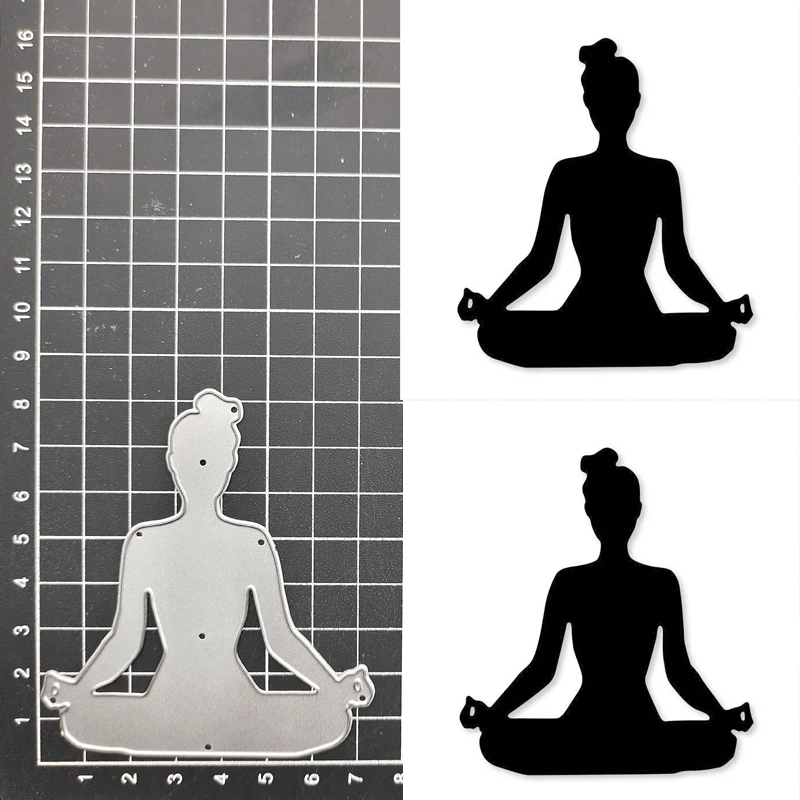 

2023 New Metal Cutting Dies Silhouette yoga woman For DIY Scrapbook Cutting Die Paper Cards Embossed Craft Die Cut