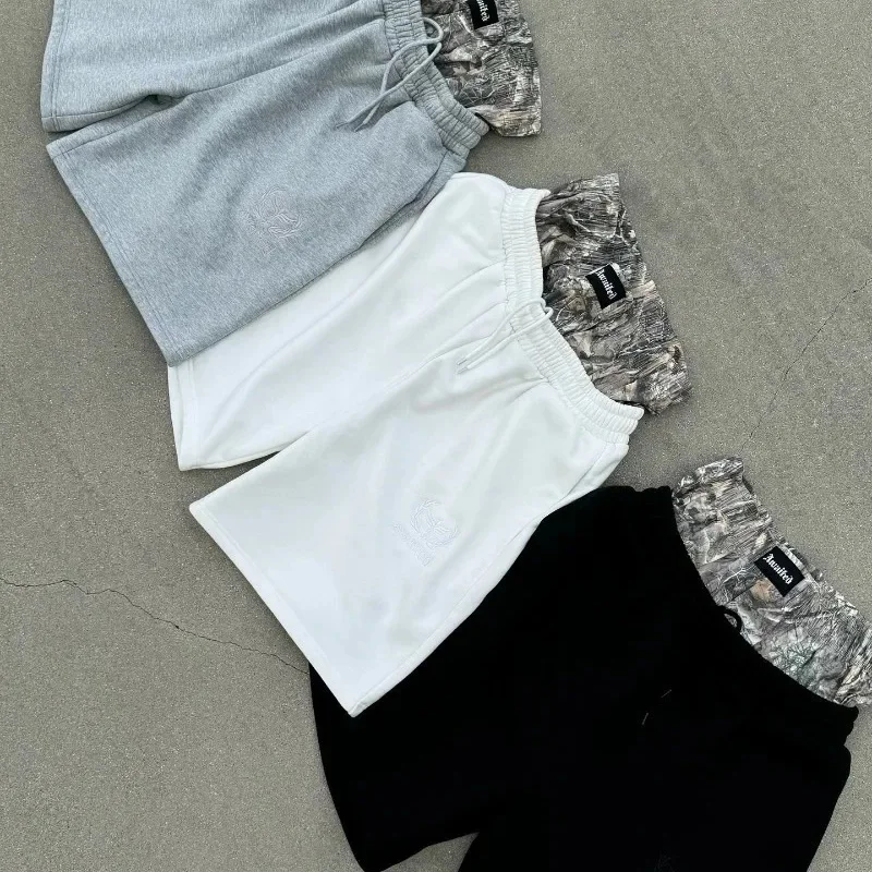 2025 New Summer Y2K Retro Shorts Camouflage Pattern Double
