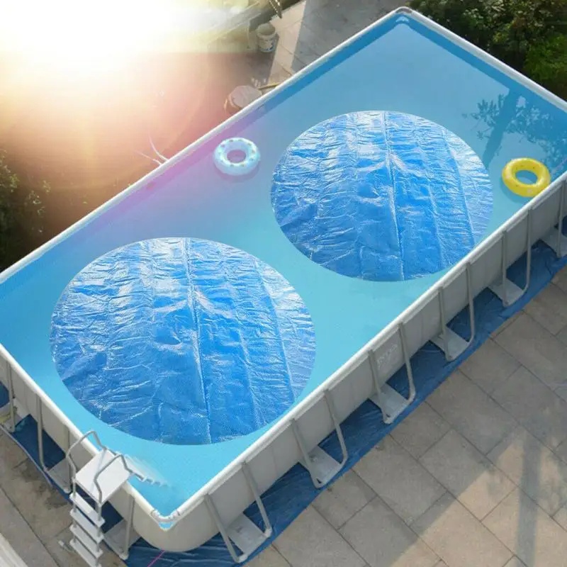 4/5/6 FT Swimming Pool Cover Protector PE Insulation Film Foot Above Ground Dustproof Pool Solar Cover Rainproof Pool Cover Film pool cover for 300 cm round above ground pools