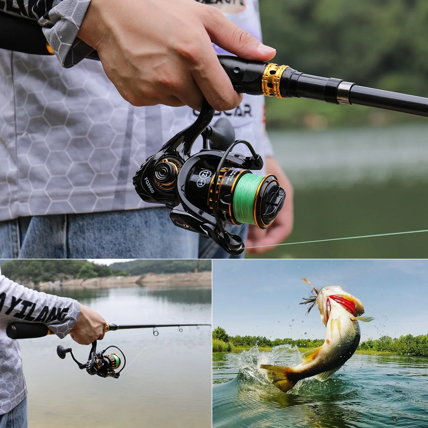 Sougayilang Rod Pod Per Pesca Alla Carpa – 3 Aste, Regolabile In Altezza (30-90 Cm) E Rotazione 360°, Con Borsa E 6 Teste Rest - 3