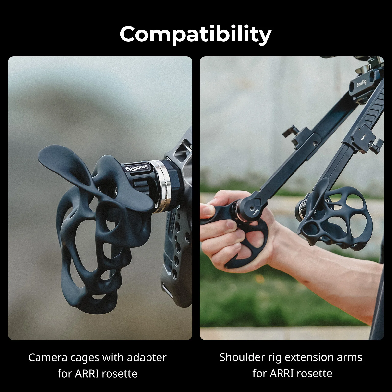 Rotating Side Handle with ARRI Rosette, Handgrip for Camera cages/Shoulder Rig E