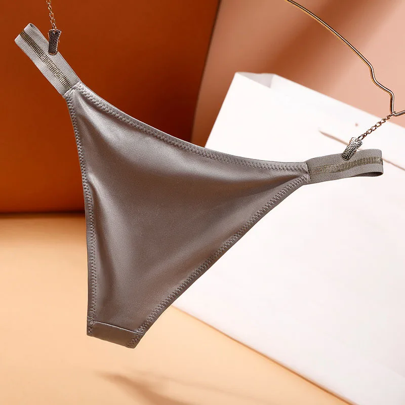 Ice Silk Thongs Women's Panties Luxury Bikini G-String Seamless Underwear Low Waist Briefs Female Underpant Pantys Sexy Lingerie