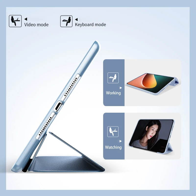 Couro Flip Capa para Tablet Case Inteligente para Xiaomi mi Pad Plus Pad Silicon Case Manga Protetora Completa Mipad Pro 11 pu - Imagem 4