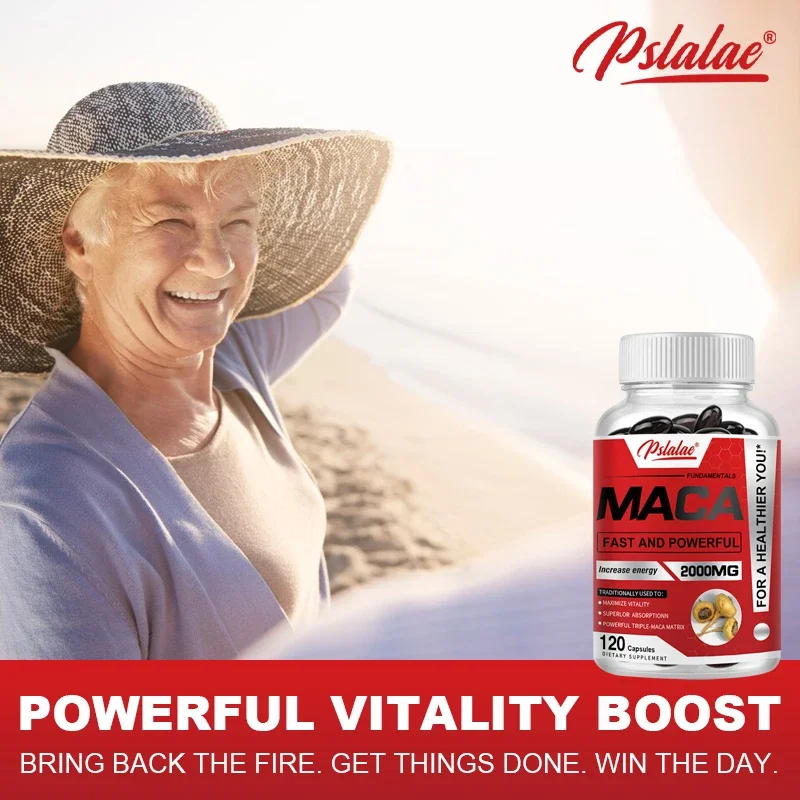 Maca Root Capsules-Boost Endurance & Strength To Maximize Vitality and Performance Muscle Mass Improve