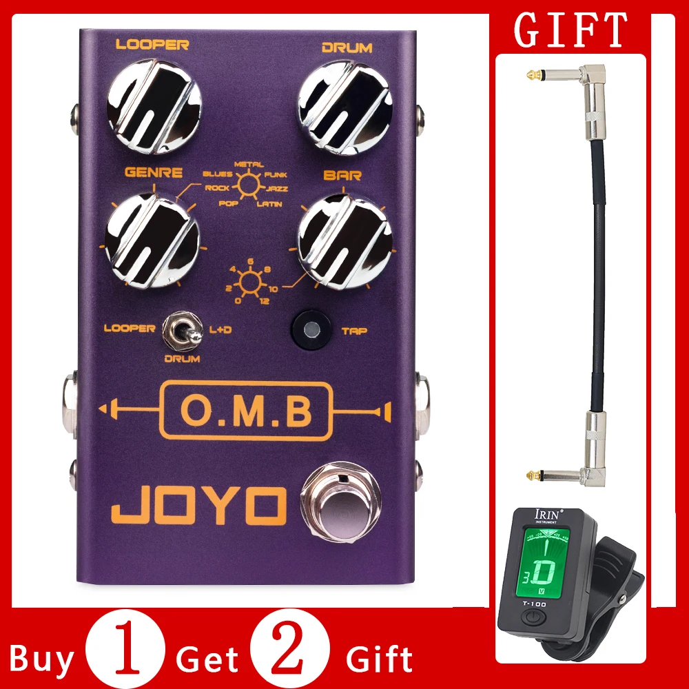 

JOYO R-06 O.M.B Looper & Drum Machine Effects Pedal Looper Cycle Recording Auto-align & Count-in Function Electric Guitar Effect