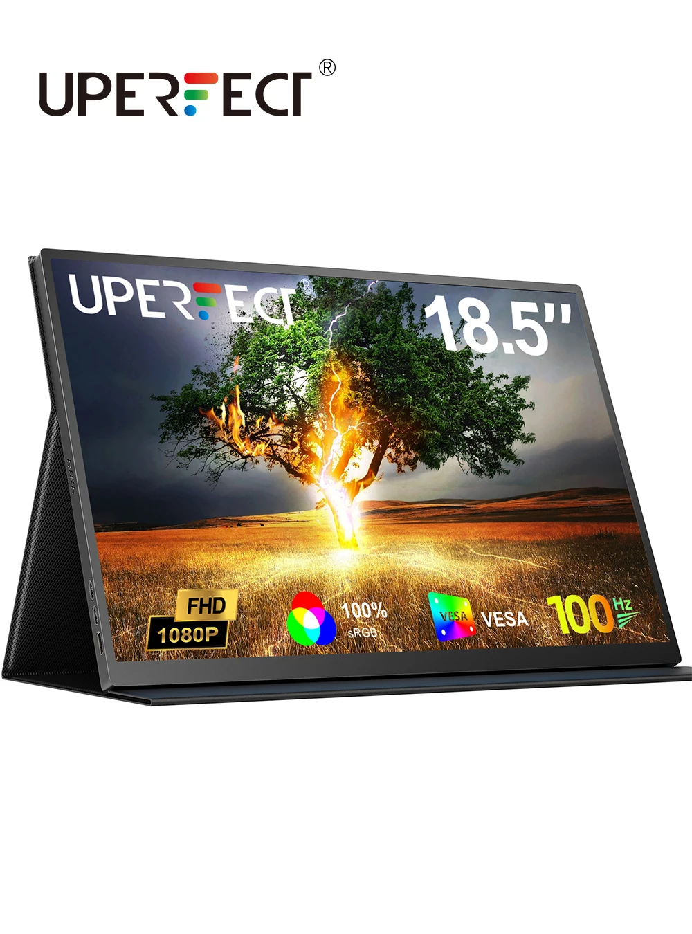ИДЕАЛЬНЫЙ портативный монитор с частотой 100 Гц, 18,5 дюйма, 100% sRGB/м², 1080P, безрамочный игровой монитор IPS HDR, USB-C, HDMI, для путешествий, второй портативный ПК, телефон Mac, PS4, PS5, Xbox Switch