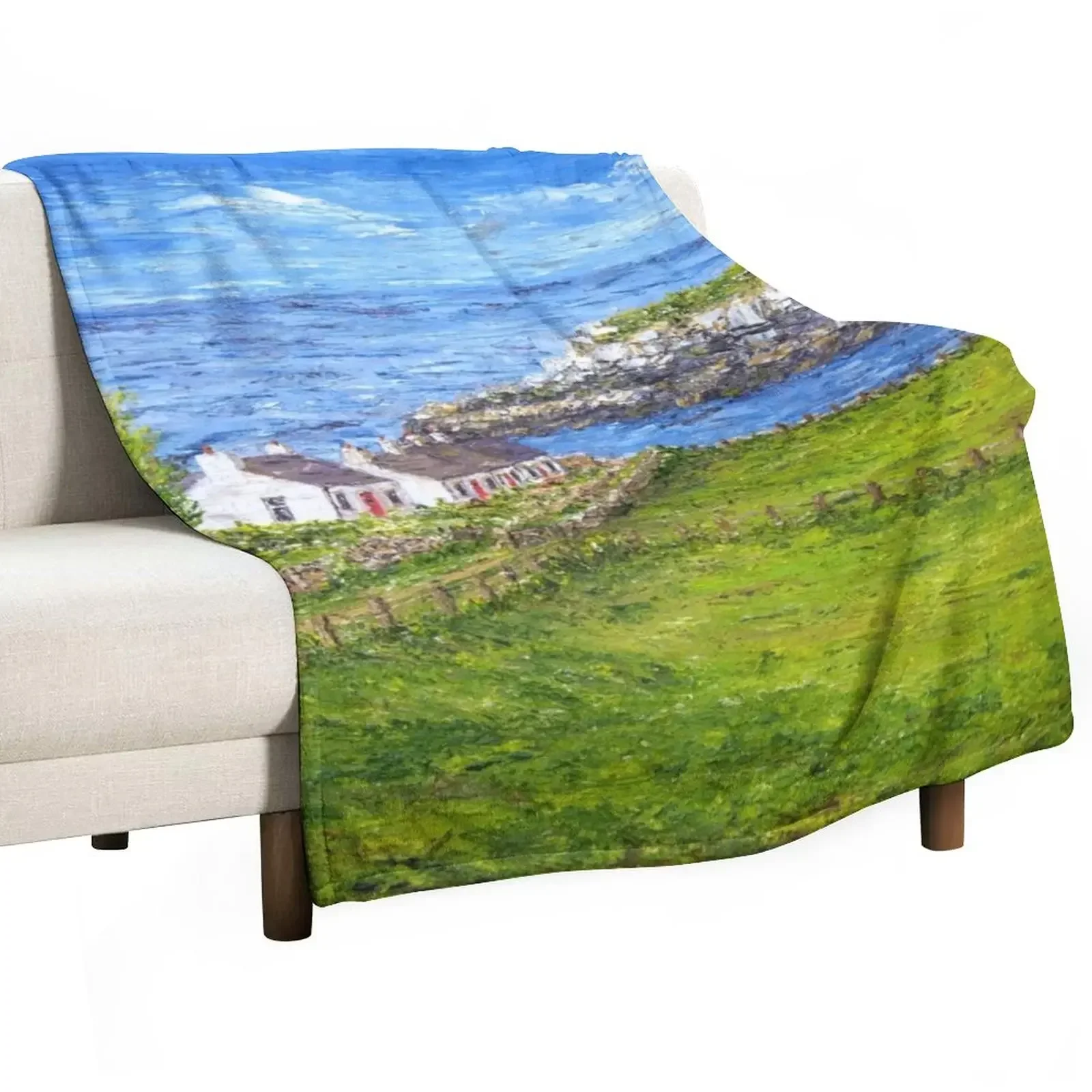 

Cottages at Moelfre on Anglesey Throw Blanket For Sofa Thin Soft anime Camping Blankets