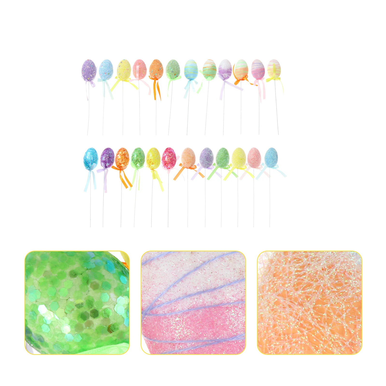

24 Pcs Easter Eggs Office Decor DIY Crafts Tree Decoration Decorative Decors Foam Ornament