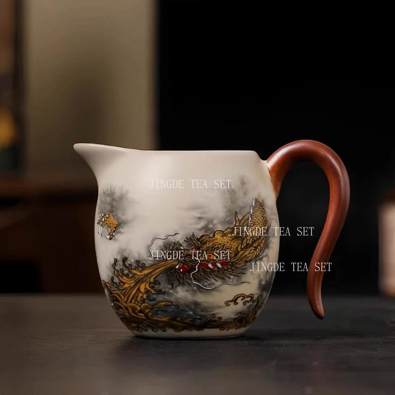 Ceramic Tea Set Household High-end Golden Dragon Covered Bowl Teapot Chinese Style Tea Bowl Teaset Accessories Tea Ceremony Set