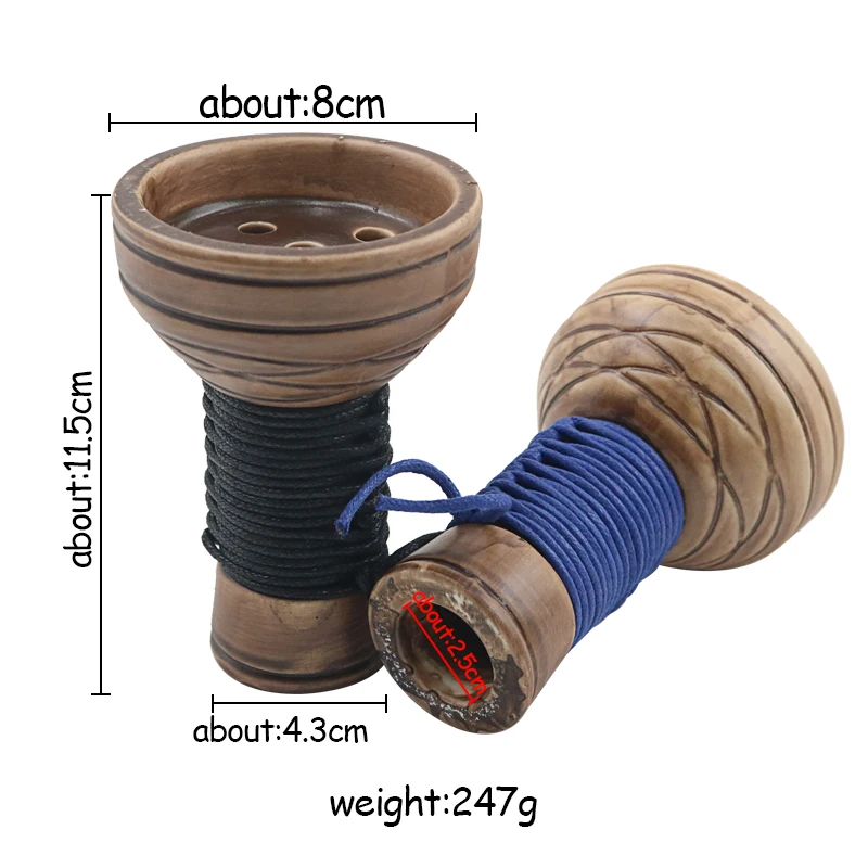 Hookah Accessories Hookah Rope Bowl Ceramic Five Hole Phunnel Shisha Head Tobacco Bowl Chicha Narguile Water Pipe Cachimba Smoking Accessories