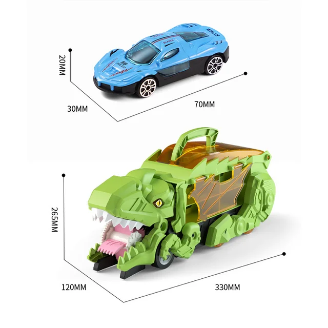 Puzzle Transformation Dinosaur Toy Car Dinosaur Swallowing Car Large Storage Alloy Car Track Inertial Sliding Children's Gifts 6