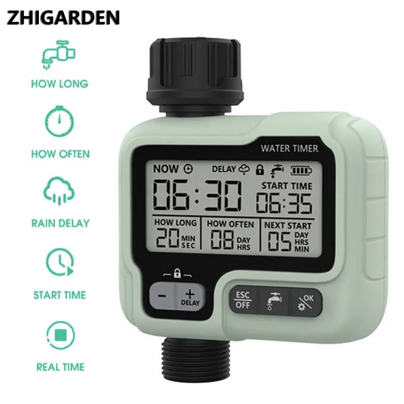 1 Outle for Outdoor Garden Supplies INNOKEY Water Timer,Sprinkler Timer with Rain Delay/Manual/3 Auto Watering Programs, Greenhouse Lawn Sprinkler 