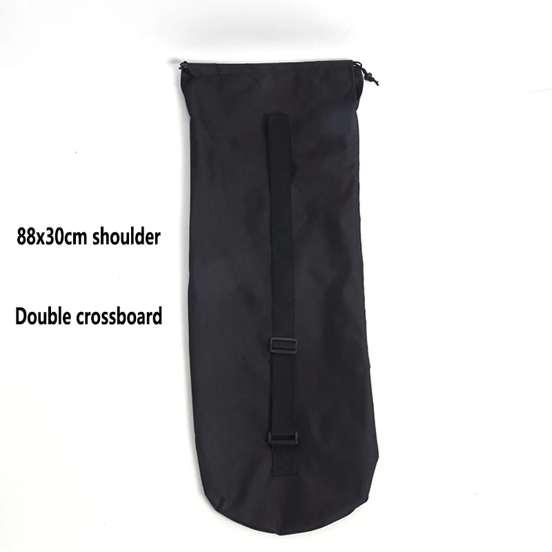 Quad Skateboard Storage Bag Land Surfboard Double Knocker Fishboard Longboard Black 600D Thickened Single and Double Shoulder