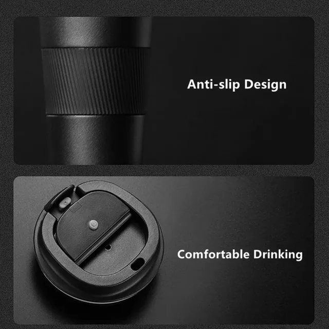 380ml/510ml Double Stainless Steel 304 Coffee Thermos Mug Leak-Proof Non-Slip Car Vacuum Flask Travel Thermal Cup Water Bottle 5