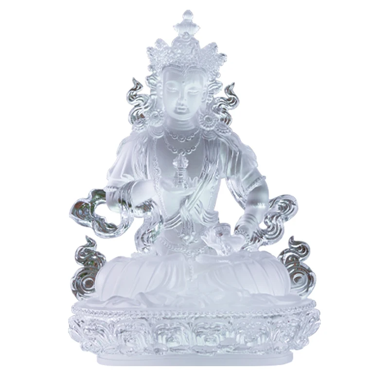 

(Высота 24 см) белые матовые стеклянные тантрические статуи Будды Ваджрасаттва для орнаментов